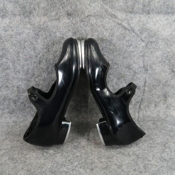 Danshuz Shoes Girls 11 Tap Dance Mary Jane Black Patent Slip On Star Tone Kids - Picture 13 of 16